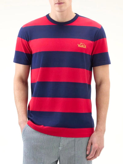Woolrich T-shirt Uomo Cfwote0121mrut3687 Blu/rosso
