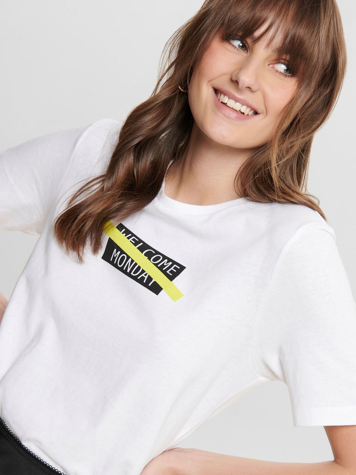 ONLY T-shirt Donna Bianco giallo