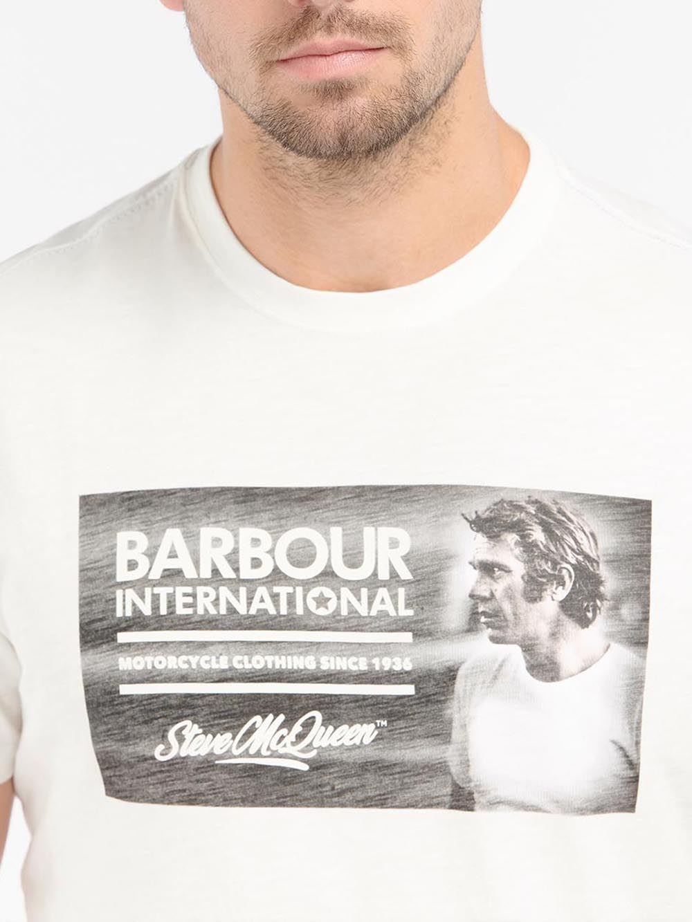 BARBOUR T-shirt Uomo Panna