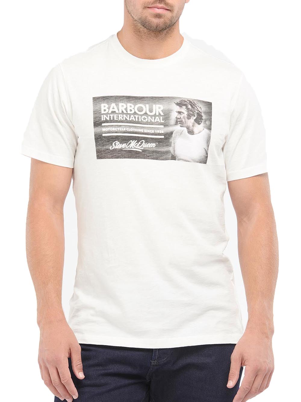 BARBOUR T-shirt Uomo Panna
