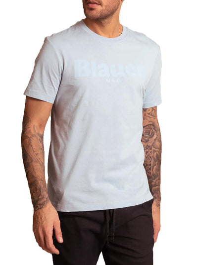 Blauer T-shirt Uomo Bianco